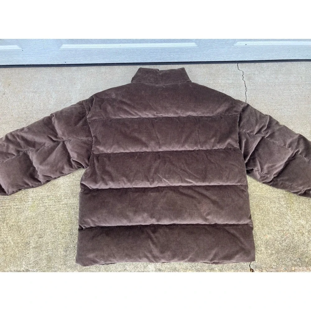 NWT Nike Jordan Flight Down Puffer Baroque Brown Corduroy HV0536-237 Men's Sz M